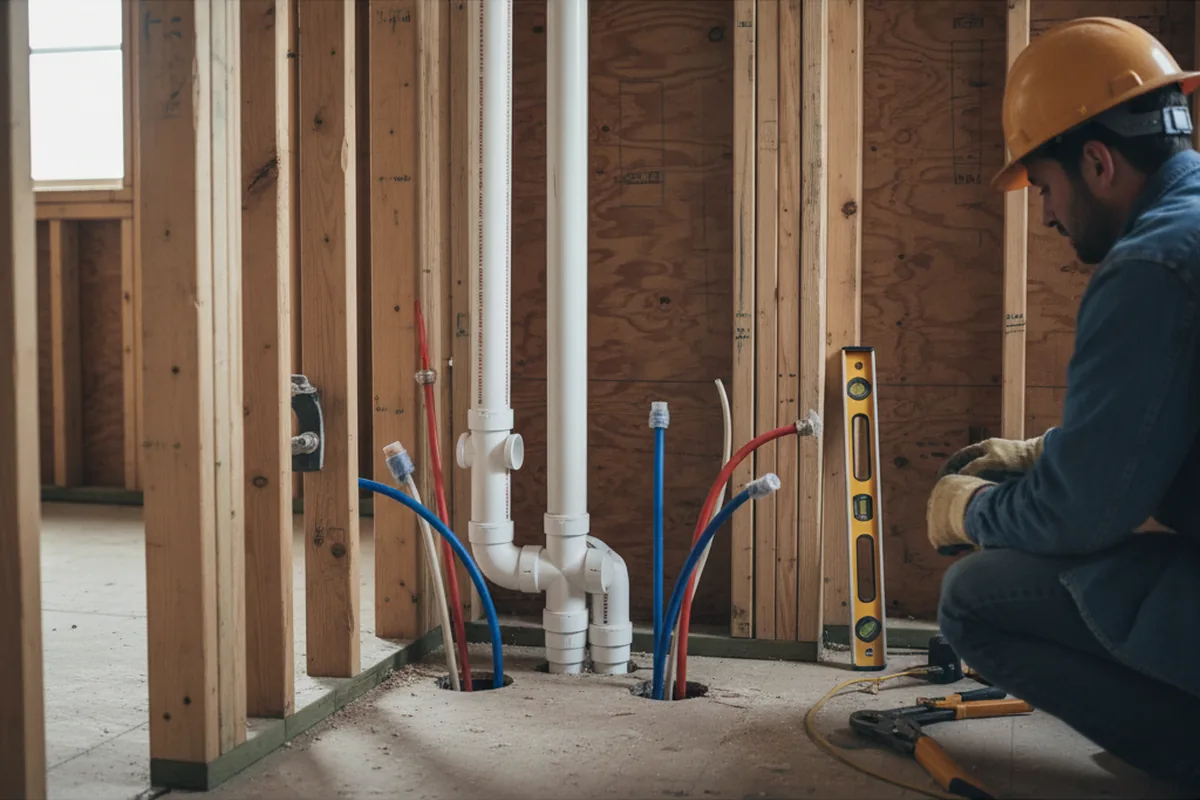 Drain and supply rough-in during Garbage Disposal Repair in Maplewood